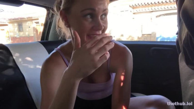 OnlyFans leaked IviRoses caught masturbating blindfolded in a car on a busy roadway on HDthot