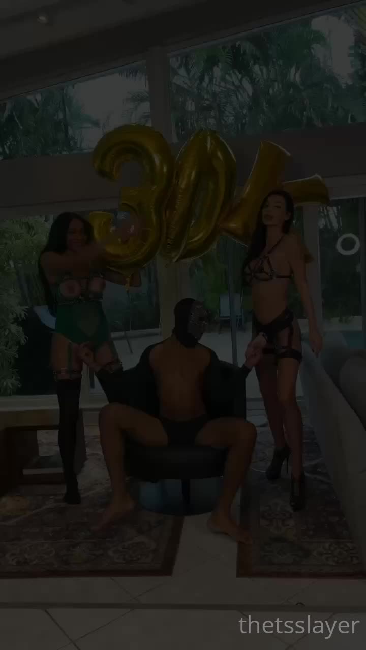 Kicking off the orgy weekend with a celebration at the house..