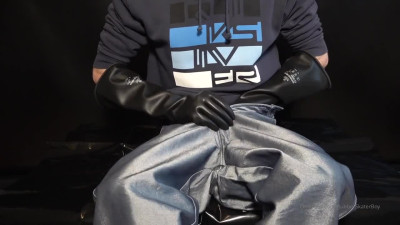 rubberskaterboy OnlyFans leaked Kinky lad wears cool silver baggy pants, sexy satin boxer sh.. on HDthot