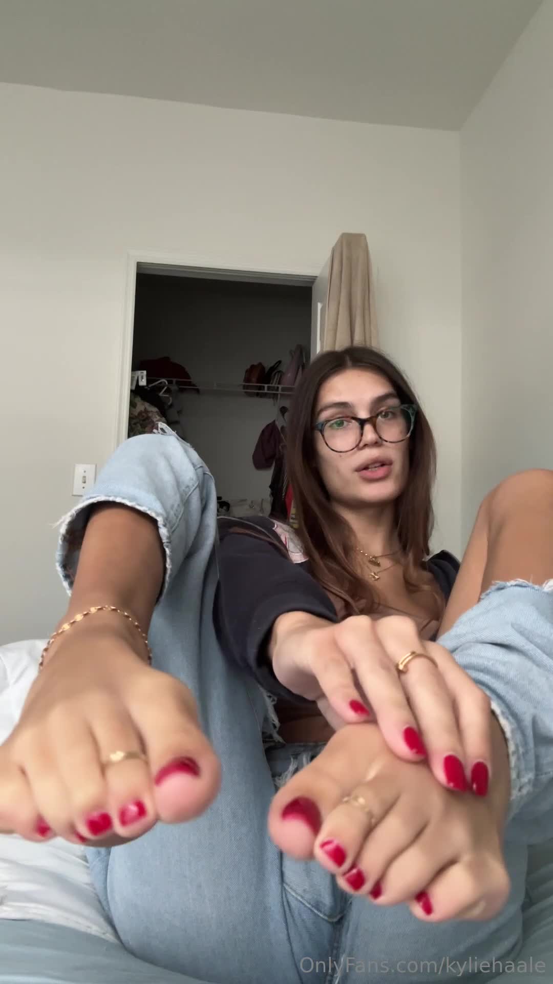 NEW feet JOI and self worship with my new red pedicure! FULL..
