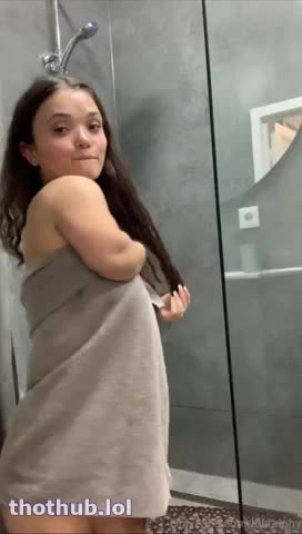Lola in shower room
