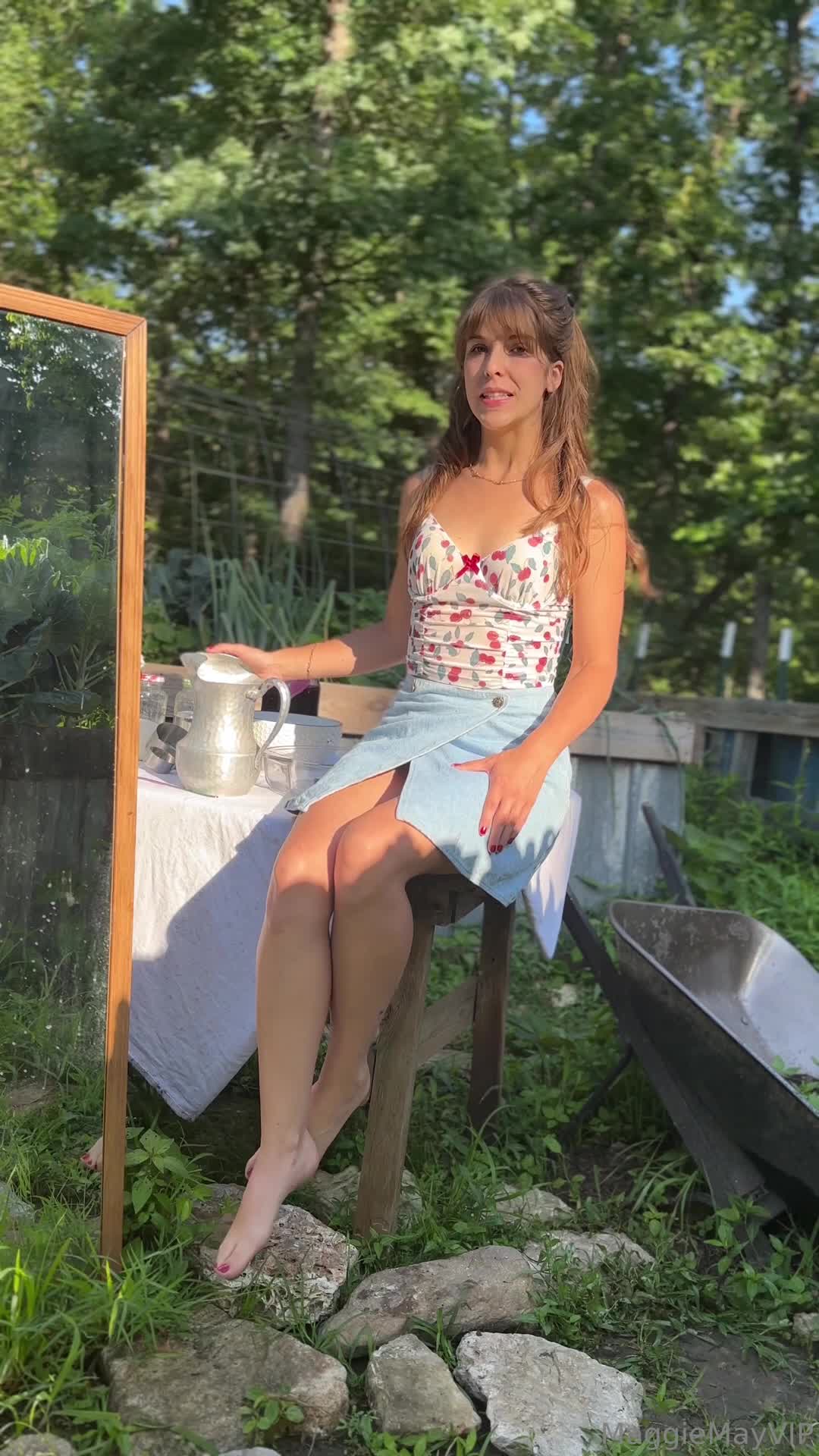 Maggiemayvip - Maggie makes a mess in the garden I share one of my f..