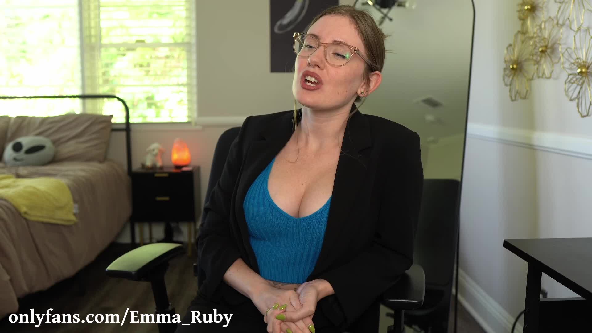 Emma_ruby -  You catch your BOSS wearing NO Panties during a work video..
