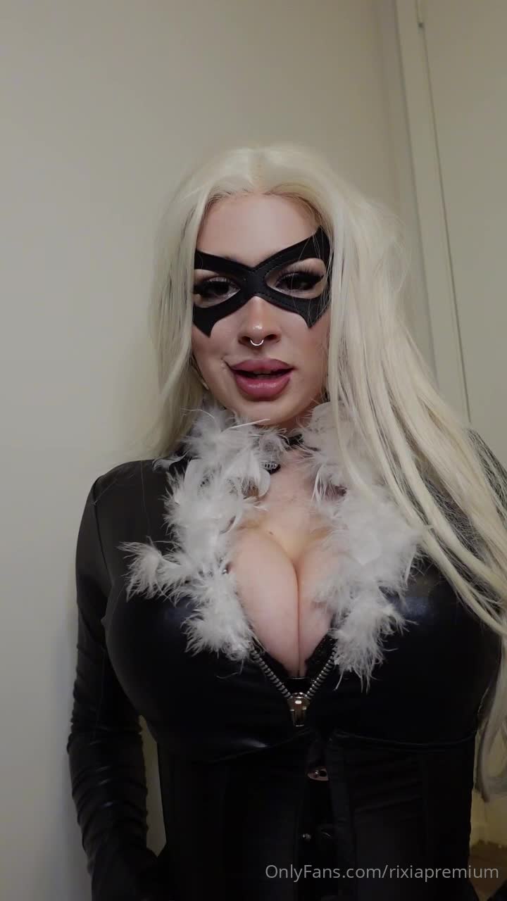 Rixiapremium - FELICIA FACE FUCK Black cat cosplay Spiderman caught bla..