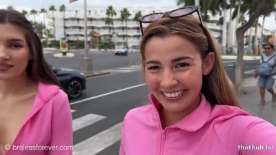 OnlyFans leaked Agatha Vega and Ellie Luna nude on the streets on HDthot