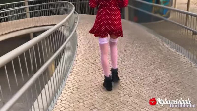 MySweetApple OnlyFans leaked MySweetApple Making Love in White Stockings and TitFuck Cum on HDthot