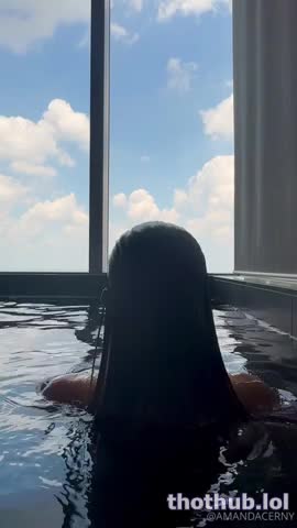 Amanda Cerny Naked in penthouse pool
