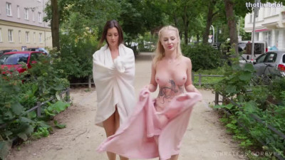 OnlyFans leaked Bitchinbubba_Flashing Emma and Viktoriia - Nothing but Blankets on HDthot